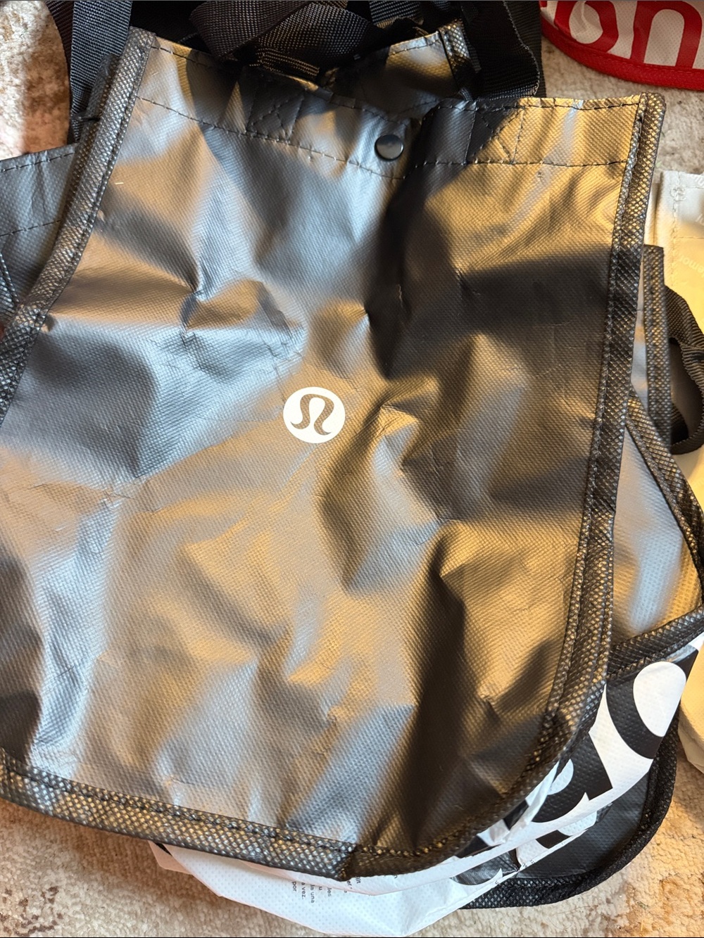 Bundle of 5 Lululemon Small Shopping Bag Black